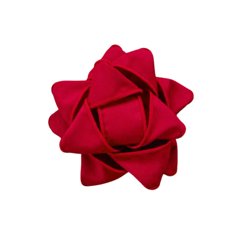 Reusable gift bow made of recycled fabric - Red