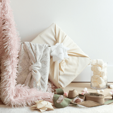 Emballage cadeau réutilisable Furoshiki - Crème