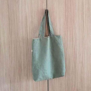 Sac réutilisable tote bag doublé - Sauge