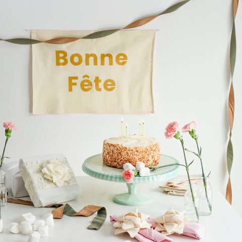 Happy Birthday Banner Made of Salvaged Fabric - eco-friendly garland