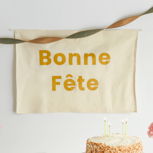 Affiche Bonne Fête en tissu - Coton