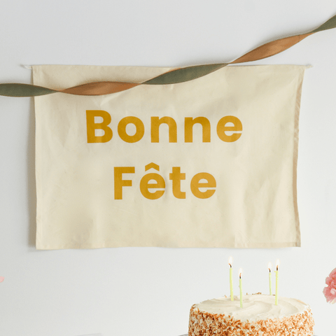 Happy Birthday Banner Made of Salvaged Fabric - eco-friendly garland